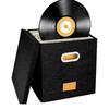 Record Storage Box 12.99Inch Holder with Lid and Handles Large Capacity Organizers for Albums Magazines and Files