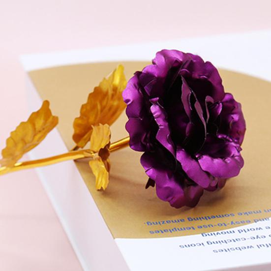 Искусственная роза из золотой фольги для покрытия Маленькая вечная роза Подарок Настольное украшение Фольга для свадьбы