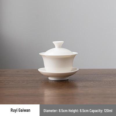 Белый Фарфоровый Гайвань Duo Li Ruyi с защитой от ожогов