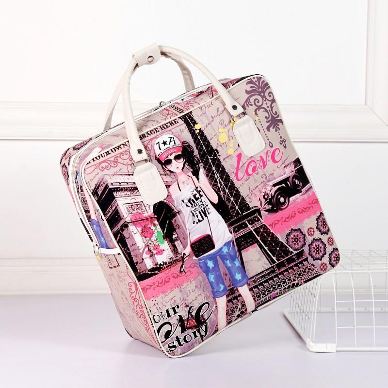 Paris Eiffel Tower Print Travel Bag, Women's Large Capacity Hand Luggage Tote Bag