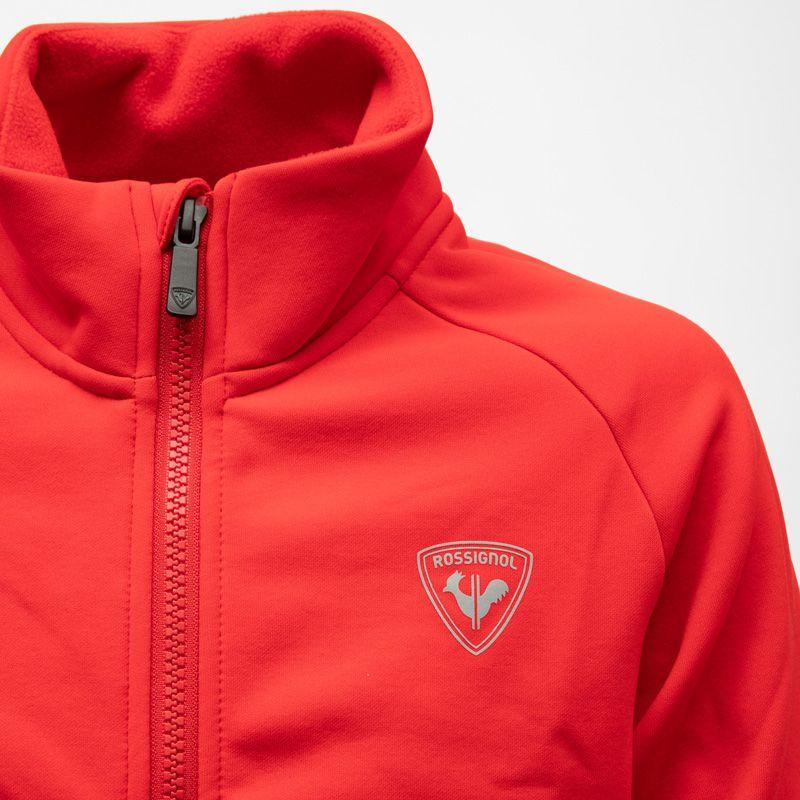 Red Fleece Zip-up Sports Jacket with Funnel Neck Child ROSSIGNOL
