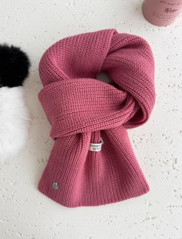 Scarf women's new winter small Korean atmosphere knitted wool warm short scarf no pilling