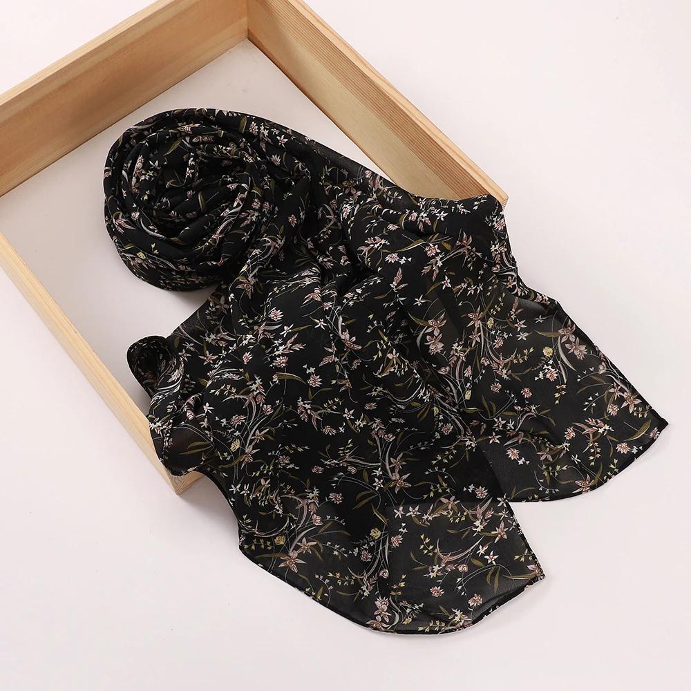 Print Chiffon Hijab Women Heavy Chiffon Bubble Scarf Leopard Popular Headscarf Wraps Bufanda Tudung Bawal