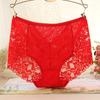 Ladies Mesh Panties High-waist Seamless Lace Underwear Briefs Transparent Silk Women Cotton Health Knickers Lingerie XXXL