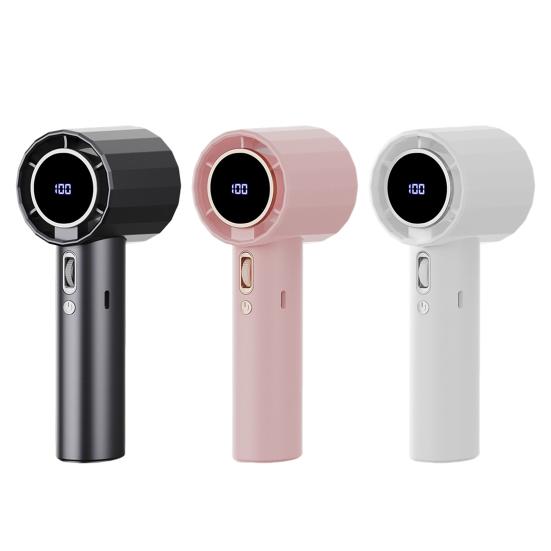Handheld Cooling Fan 100-Speed Adjustable LCD Display USB Rechargeable Cooler Fan Summer Portable
