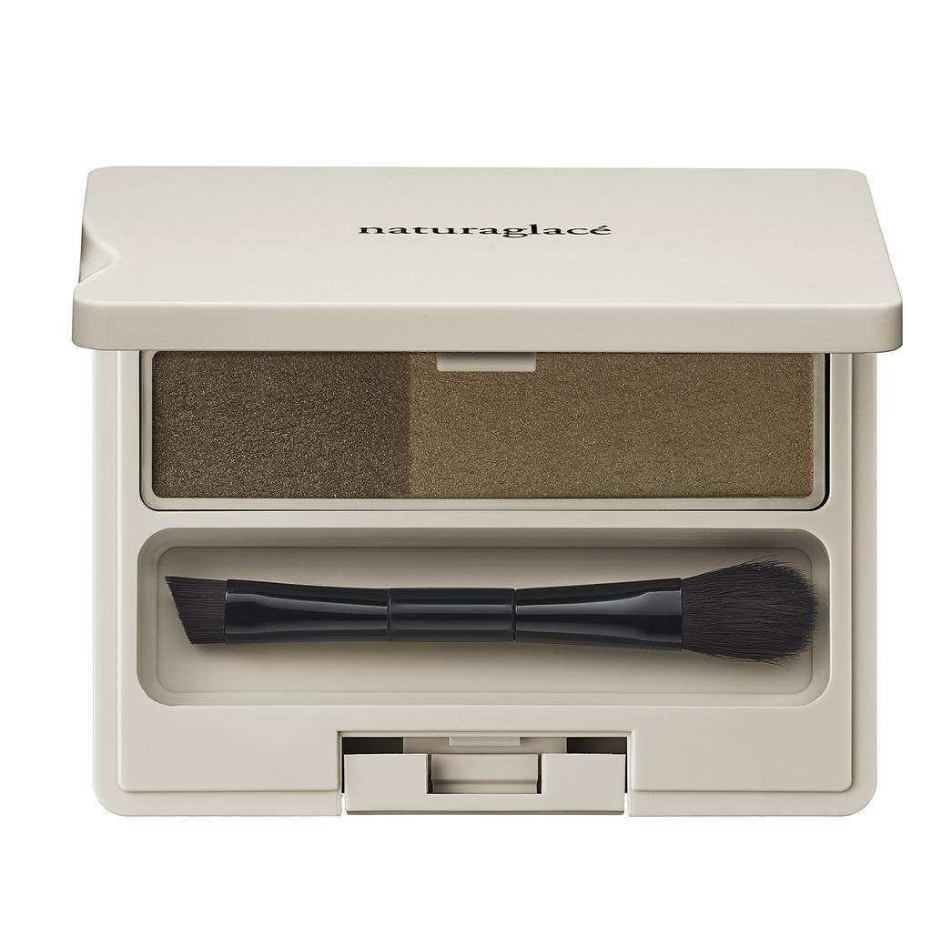 Natural Glass Eyebrow Powder 02 with Brush (Medium Brown)
