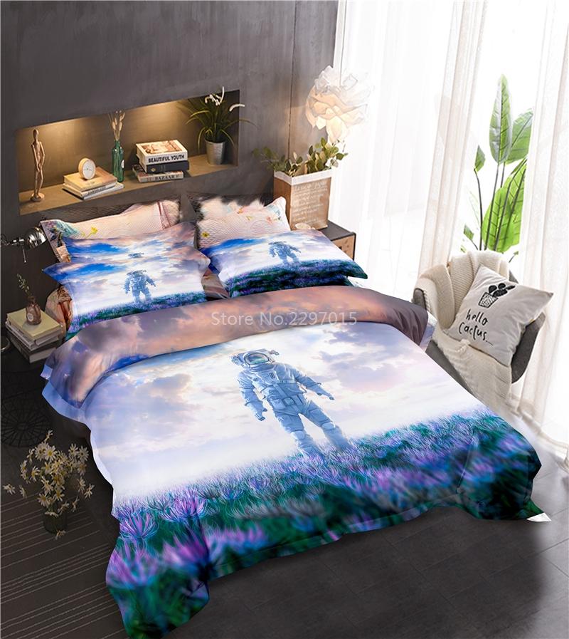 Universe Astronaut Printed Bedding Set 3d Duvet Cover Pillowcase 2/3pcs Twin Full Queen King Size Bedclothes Home Textile Gifts