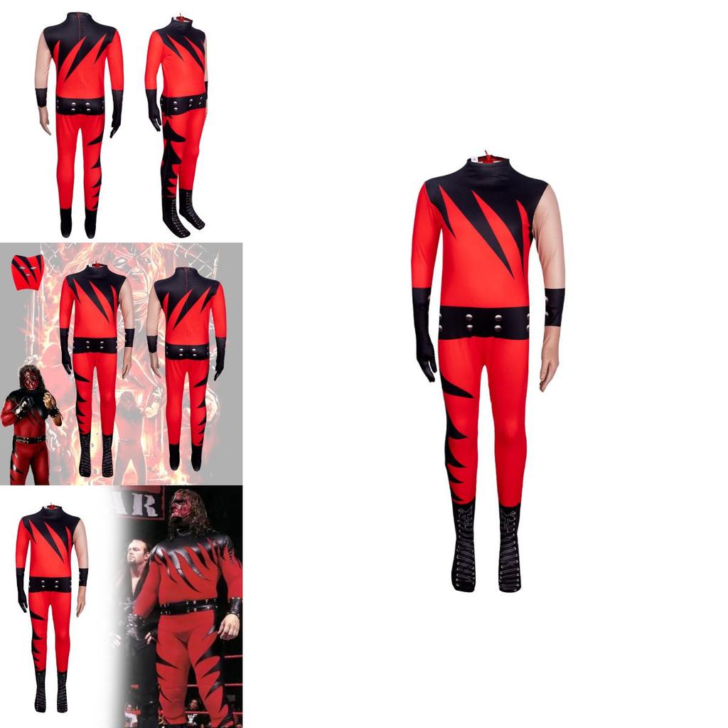 Wwe Wrestler Kane Zentai Suit With Headgear For Kids Cosplay Events