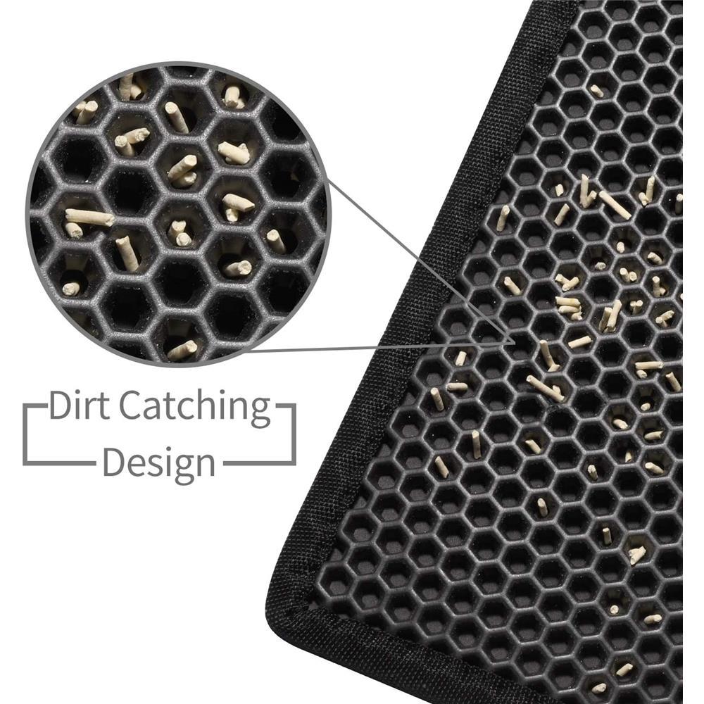 Коврик для кошачьего туалета с двойным слоем водонепроницаемый фильтр коврик для кошачьего туалета (Черный, 29,52 X 21,65 дюйма)