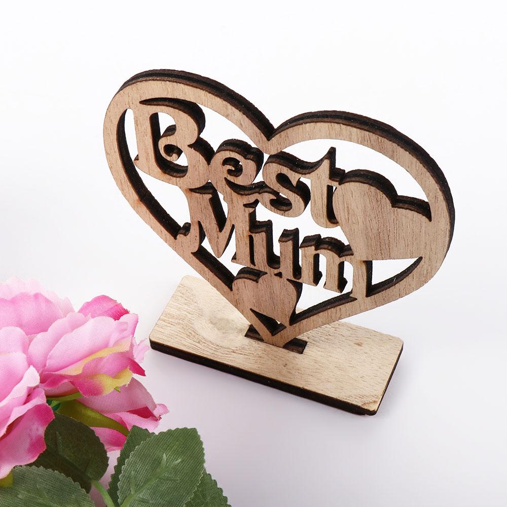 Декор для вечеринки в форме сердца Деревянные вырезы для мамы День матери Идеальный подарок Подарочный орнамент Сердце Табличка Табличка Полый орнамент