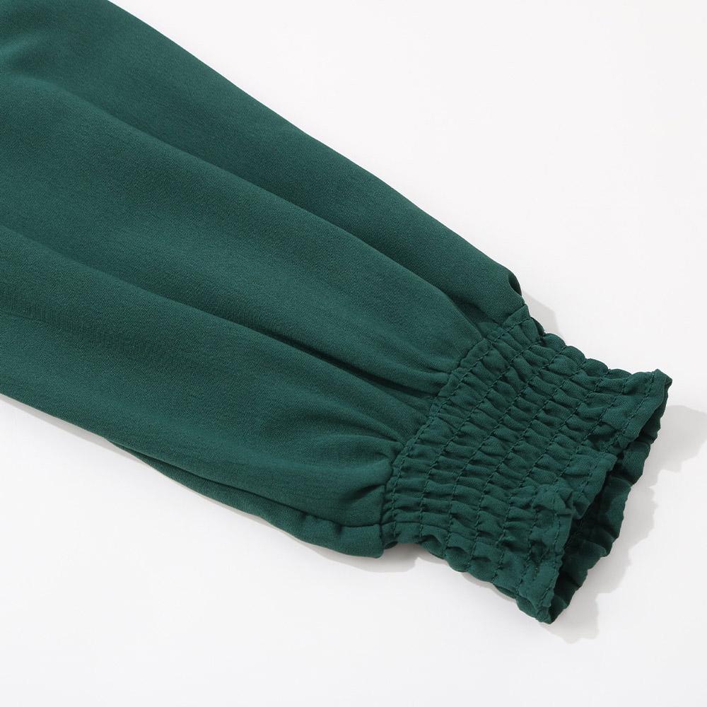 Женское осенне-зимнее однотонное элегантное кружевное платье средней длины с v-образным вырезом и высокой талией