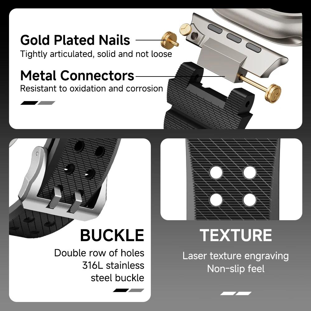 Силиконовый спортивный ремешок для Apple Watch Ultra 2/3 49 мм Series 11 46 мм 10 9 8 7 45 мм резиновый браслет для IWatch 6 5 4 Se 44 мм 42 мм