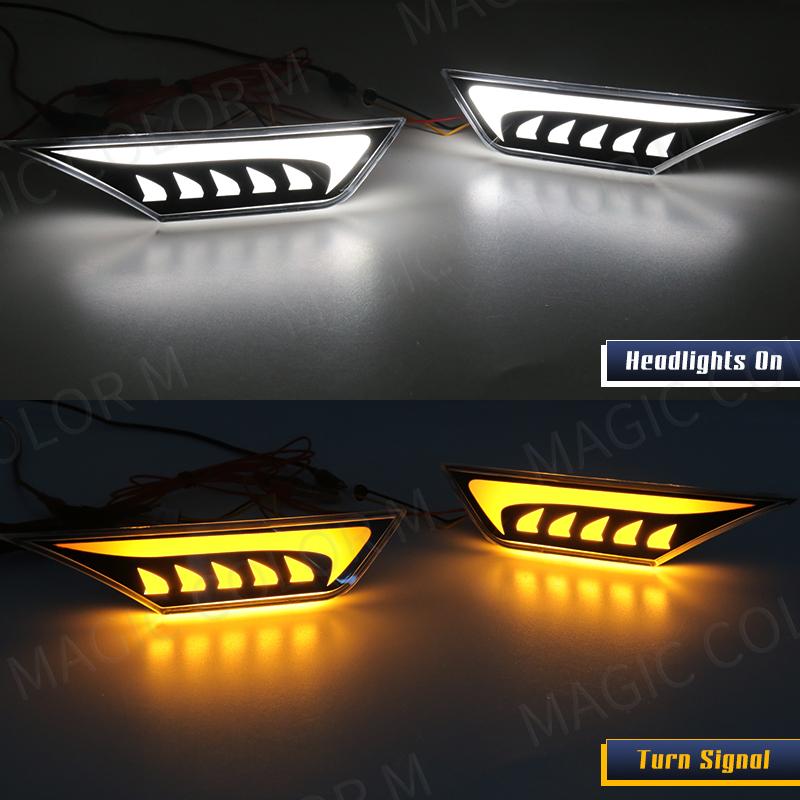 2Pcs Turn Signal Light LED Side Marker for Honda Civic 2016 2017 2018 Car Fender Position Lamp White Yellow 12V
