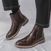 Men's High Top Leather Shoes British Casual Retro Style Work Office Busines 38-46 Outdoor Fashion Street Autumn/Winter New
