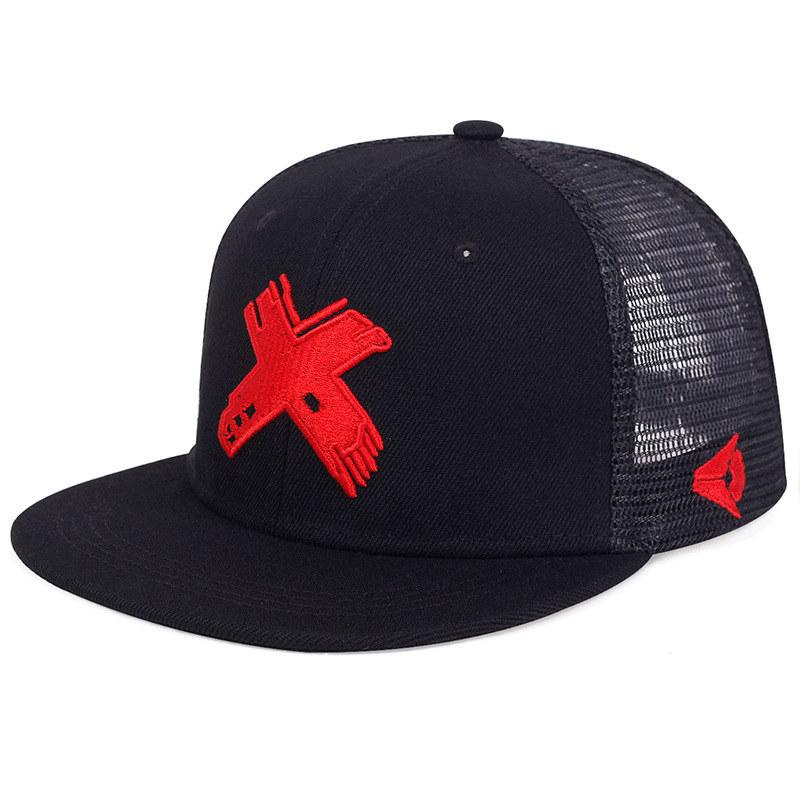 Мужские и женские бейсболки Snapback X вышитые плоские козырьки сетчатые бейсболки хип-хоп шляпы GZW
