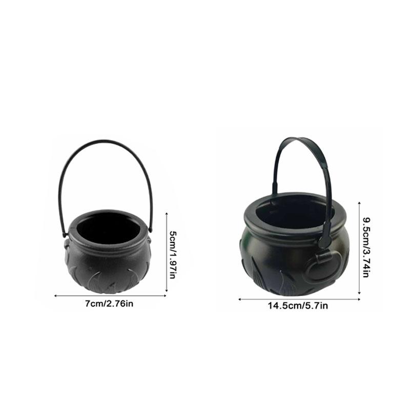 Halloween Witch Cauldron Pumpkin Ghost Candy Bucket Plastic Mini Holder Trick Or Treat Party Supplies Decoration