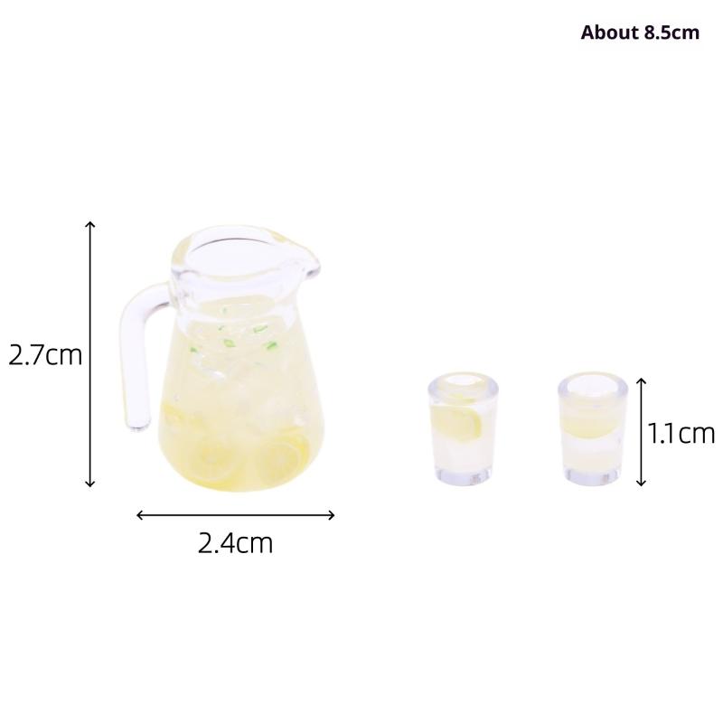 1Set Simulation Summer Iced Lemon Tea Drink Model Dollhouse Miniature Food Dollhouse Furniture Living Room Scene Model Ornament
