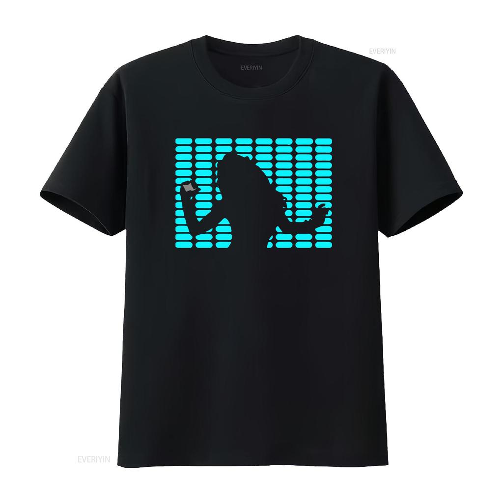 Camiseta De Algodn Oversized Para Hombres Con Led Luminoso Activado Por Sonido Dj Ropa Fitness Y Msica Vintage