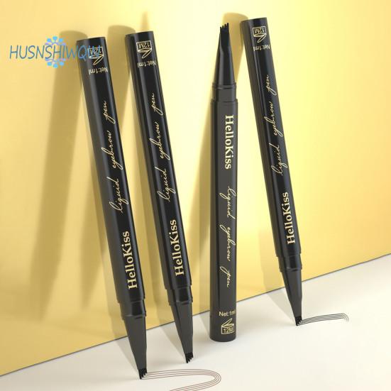 Карандаш для бровей, 1 мл, натуральный, долговечный, водонепроницаемый для макияжа глаз, не оставляющий пятен, 4-х зубчатый жидкий карандаш для бровей с микрогравировкой, поставка для девочек