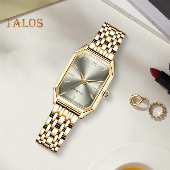 Женские наручные часы с прямоугольным циферблатом и ремешком из нержавеющей стали, деловые, формальные, кварцевые, ювелирные изделия, подарок на день рождения