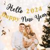 Banner Flag Happy Year Letters Shiny Easy To Hang Create Atmosphere Vibrant Party Decorations Banner Flag