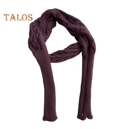 Вязаный шарф с косами и рукавами, однотонный ажурный узор для вязания крючком, женский шарф-шаль, свитер в стиле бохо