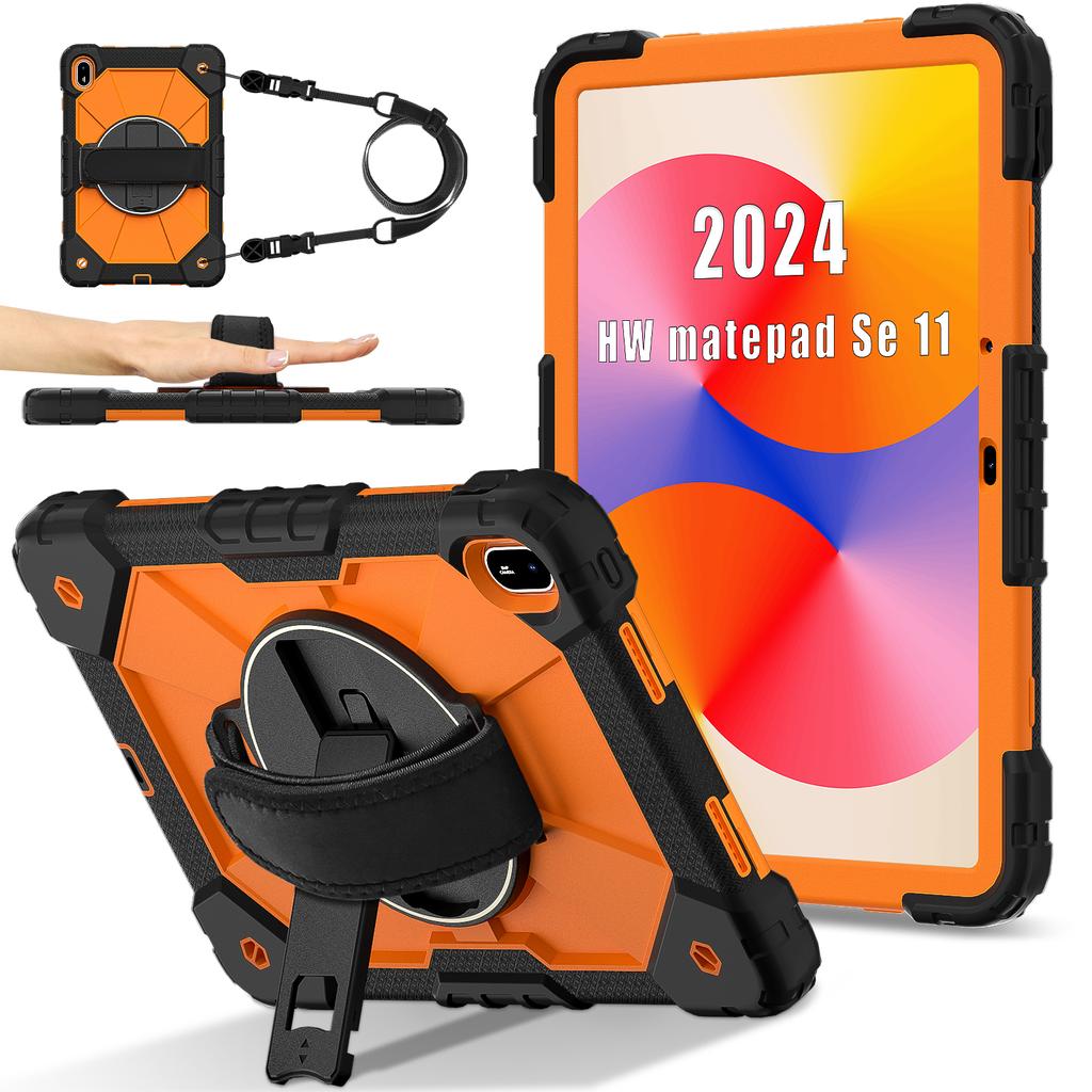 For Huawei MatePad SE 11 Case Kickstand Silicone+PC Tablet Cover with Shoulder Strap