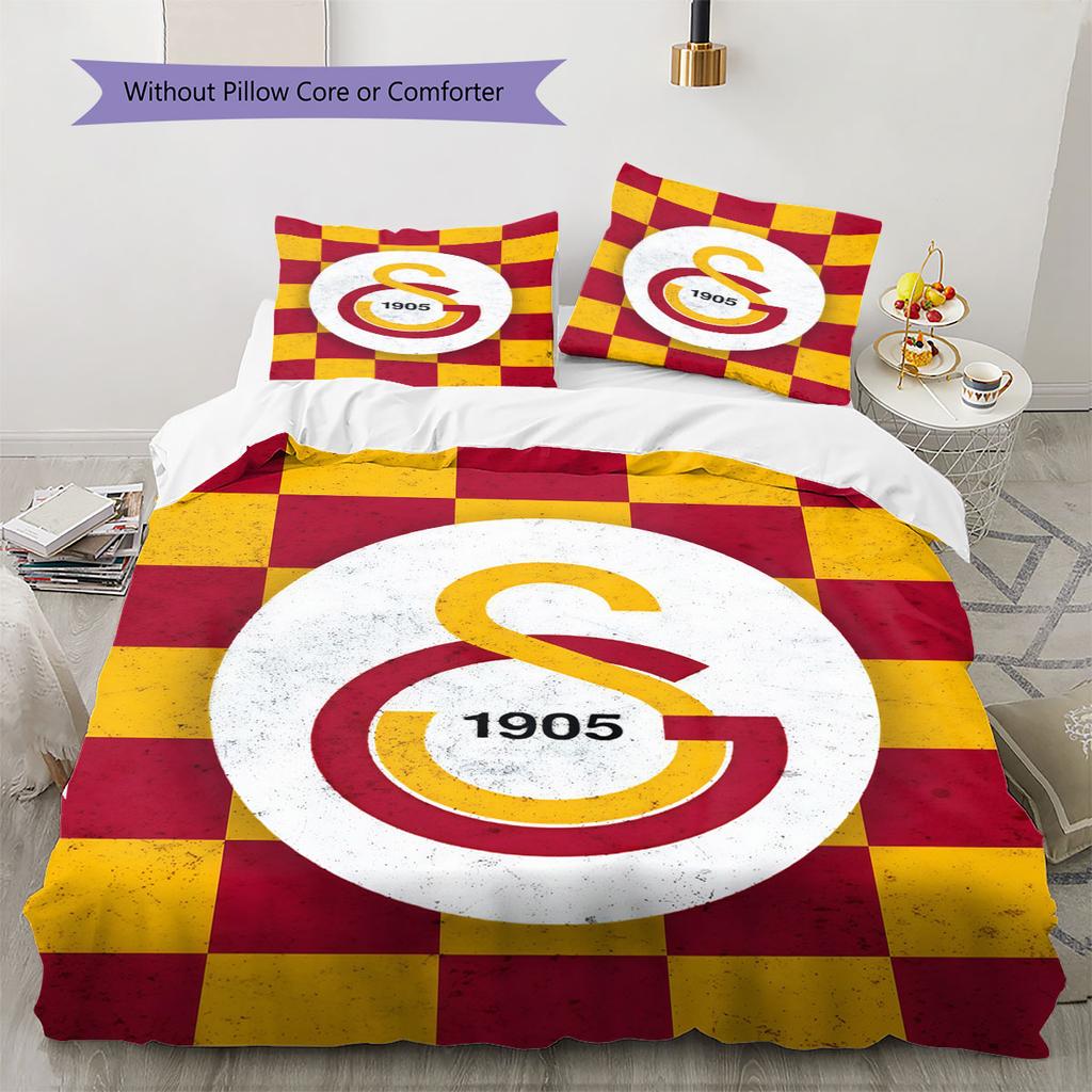 Galatasaray Bold Bedding Quilt Set Quilt Cover Pillowcase Home Decoration Birthday Gift (1 * duvet cover + 2 * pillowcase, without core)