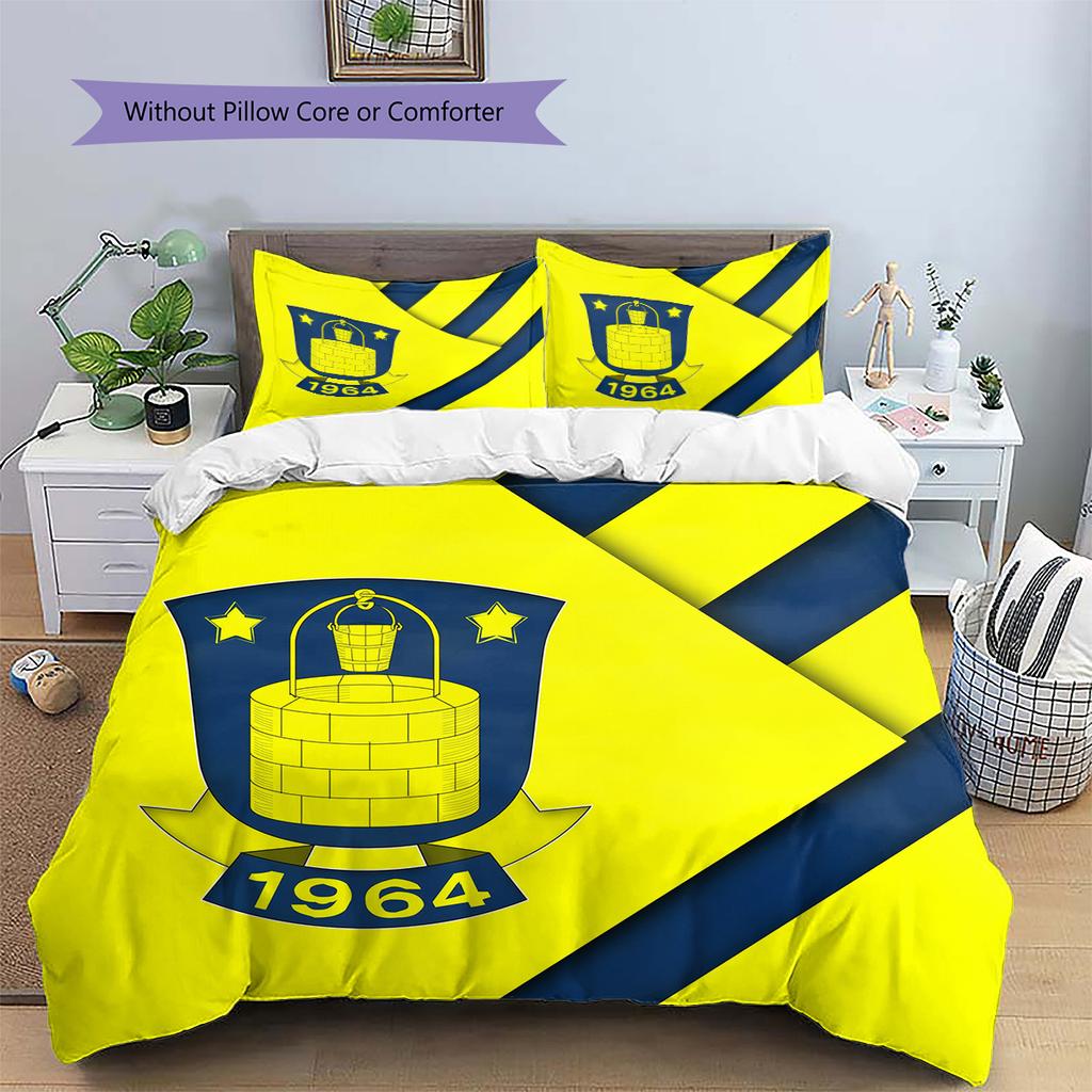 Brøndby IF Pattern Bedding Quilt Set Home Decoration Gift (1 * duvet cover + 2 * pillowcase without core)