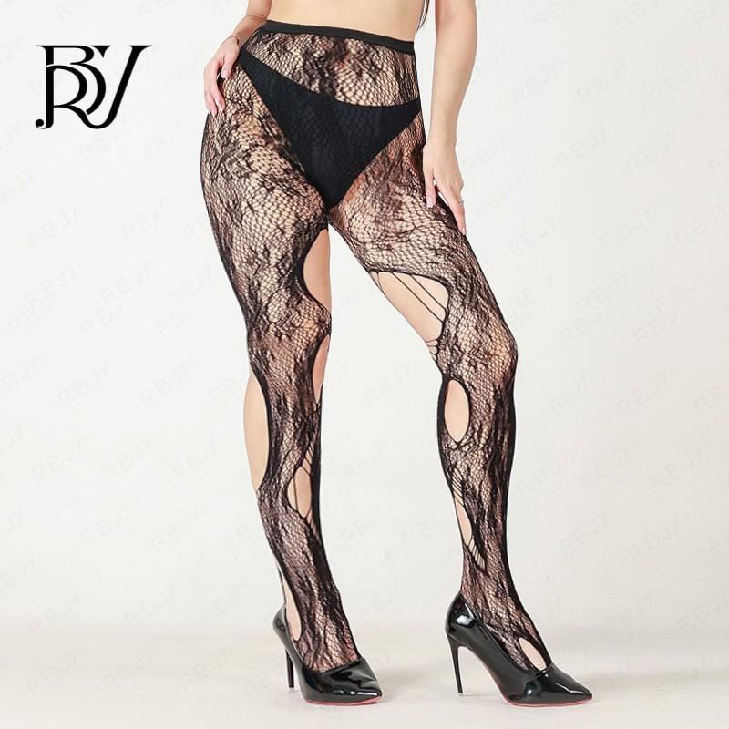 Готические черные колготки в сетку: Необычные рваные и сексуальные шелковые чулки с высокими подвязками