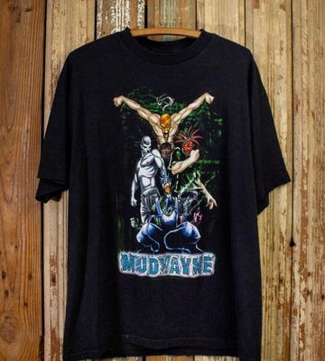 Винтажная концертная футболка Mudvayne 2000 Черная футболка всех размеров