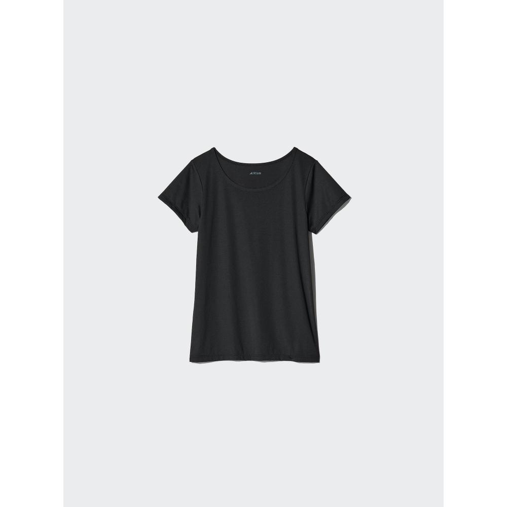Uniqlo Японская футболка Air Rhythm с микросеткой и U-образным вырезом
