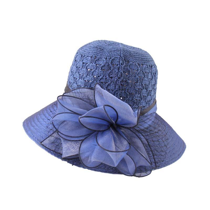 Mesh flower organza fisherman's hat children summer breathable sun visor elegant dome sun hat