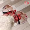 Fashion Vintage Rimless Rhinestone Sunglasses Women Men Retro Cutting Lens Gradient Sun Glasses Female UV400