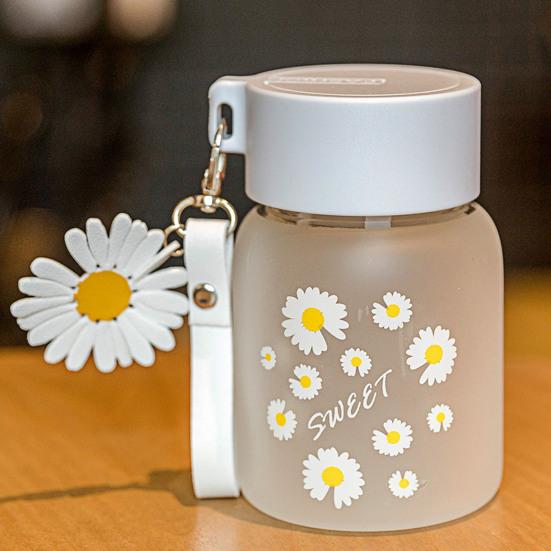 Yousheng 350 мл Цветочный узор Стеклянная бутылка для воды Портативная простая экологически чистая бутылка для питья