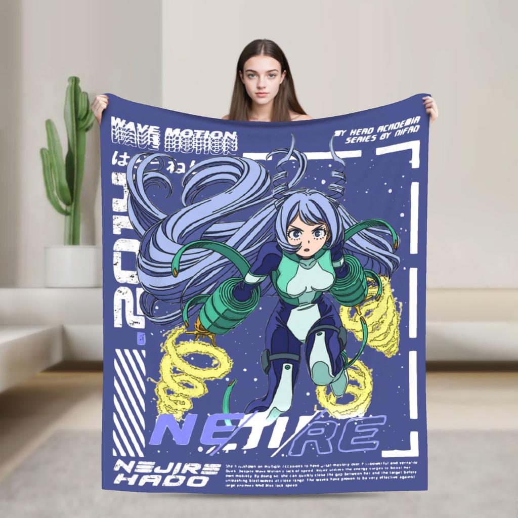 My Hero Academia Deku Izuku Knitted Blanket Coral Fleece Plush Super Warm Throw Blankets for Airplane Travel Bed Rug