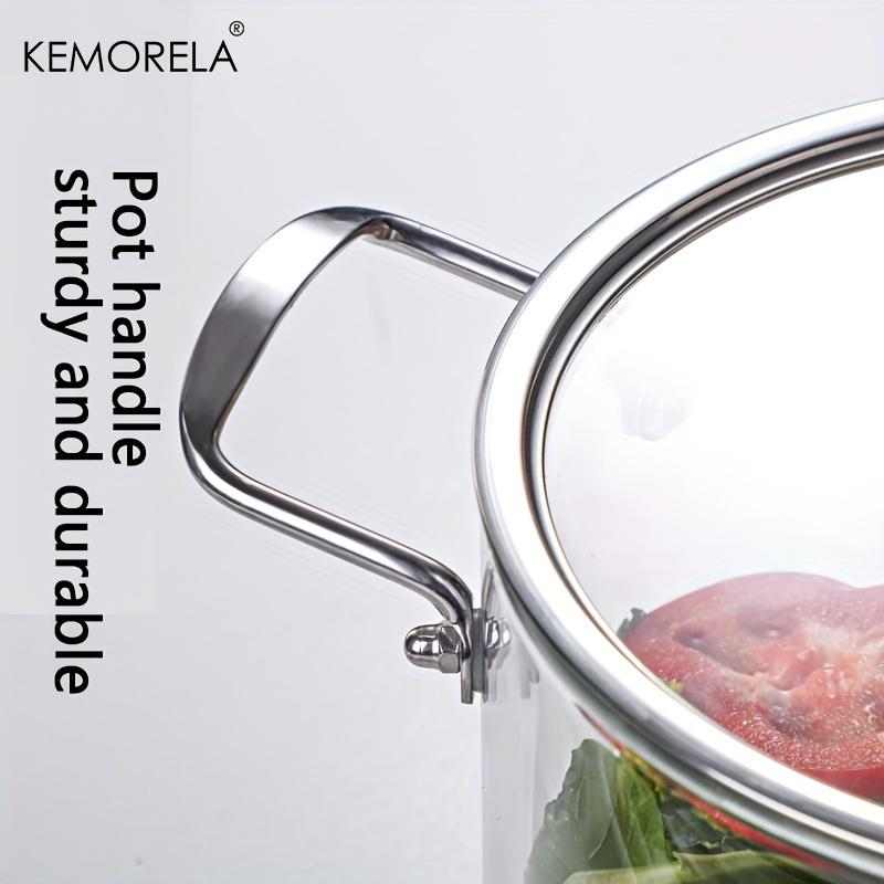 KEMORELA 1 шт. Стеклянная кастрюля 2,5 л/3,5 л Жаростойкая кастрюля для тушения Кастрюли с двумя ручками с крышкой для кастрюли Посуда из боросиликатного стекла