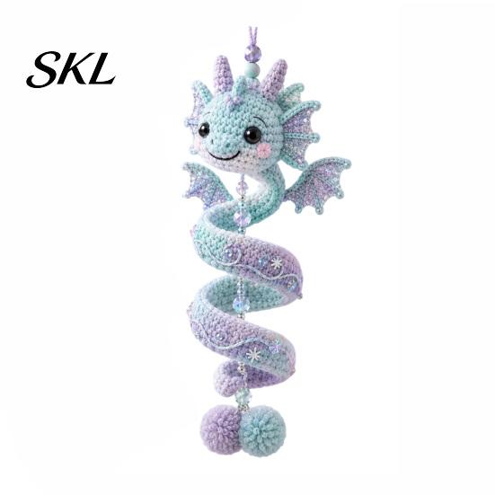 DIY Holiday Gift Dragon Spiral Hanging Ornament Kit, Easy Assembly Decorative Art Craft, Decoration Handmade Crochet Kit for Home Classroom