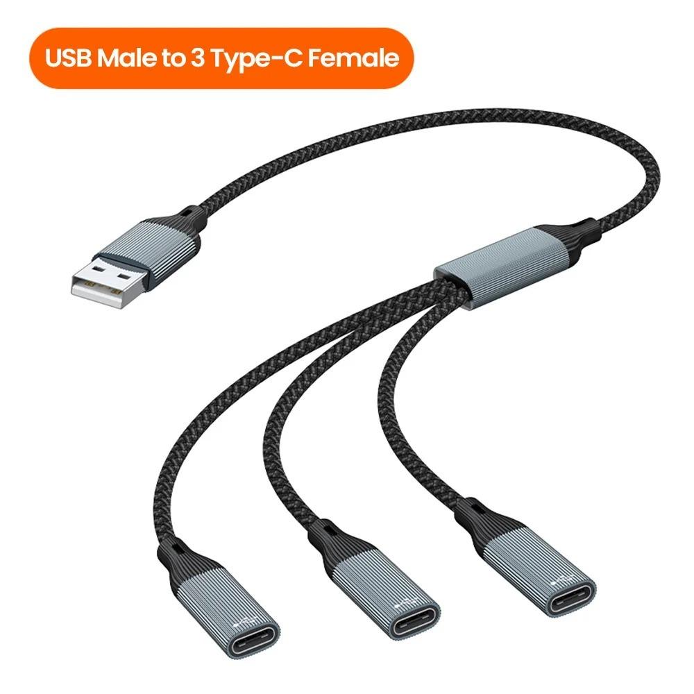 Aluminum Alloy Shell Multiple Splitter Adapter TPE Plastic USB Power Charging Hub Power Charging