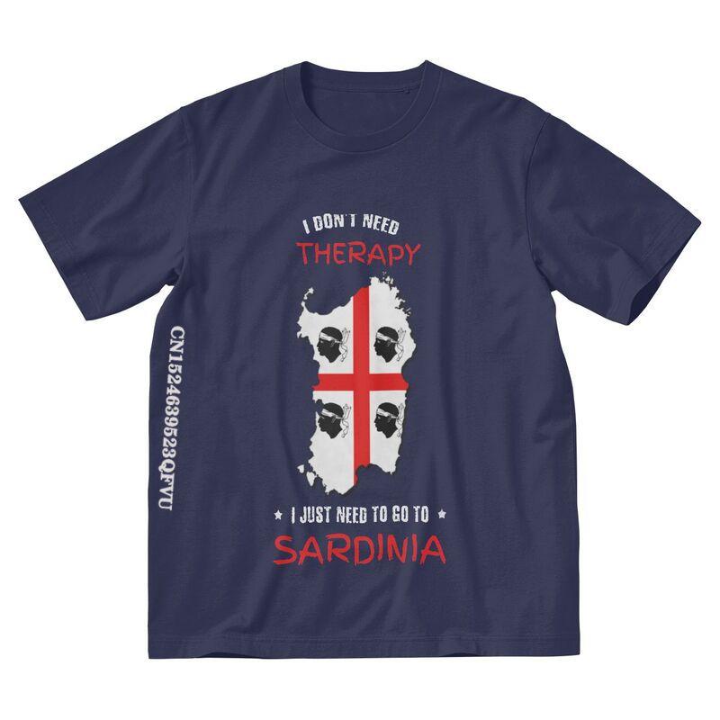 Sardinia Is My Therapy Tshirt Men Stylish T Shirts Emo Clothes Italy Flag Italia Italian Pride TShirt Alternative Men Clothes