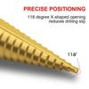 HSS Titanium-Coated Spiral Groove Step Drill Bit Or Straight Grooved Drill Bits 3-12 4-12 4-20 4-32 For Wood Metal Hole Cutter