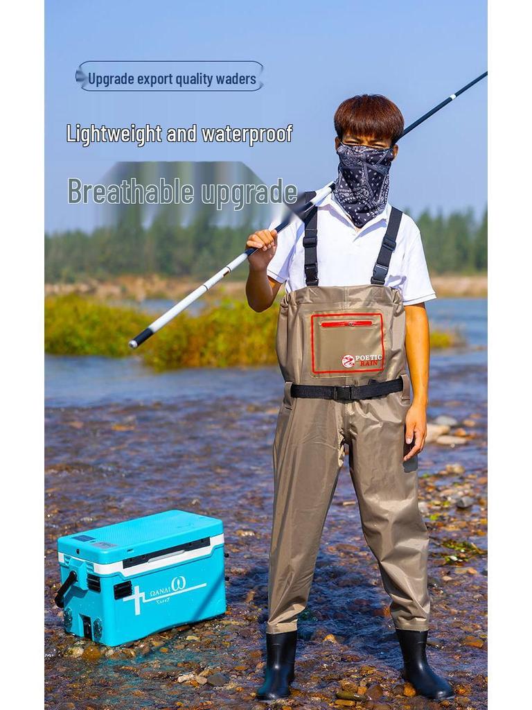 Half-Body Waterproof Fishing Waders with Belt and Boots