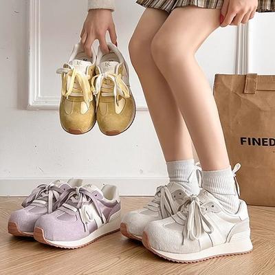 Новая весенне-летняя спортивная беговая повседневная универсальная женская обувь на толстой подошве, легкая, с круглым носком