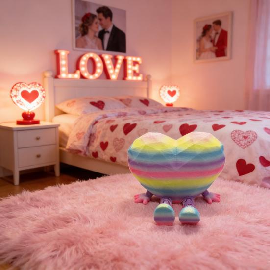 Набор из 2 фигурок-сердечек для стола, интерактивные подвижные ноги и руки, украшение, уникальный символ любви, украшение, декор для офиса и дома, подарок