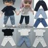 Fashion Doll Clothes T-shirt Cute Denim Trousers for 1/11 OB11/Obitsu11Dolls/1/12Bjd Doll