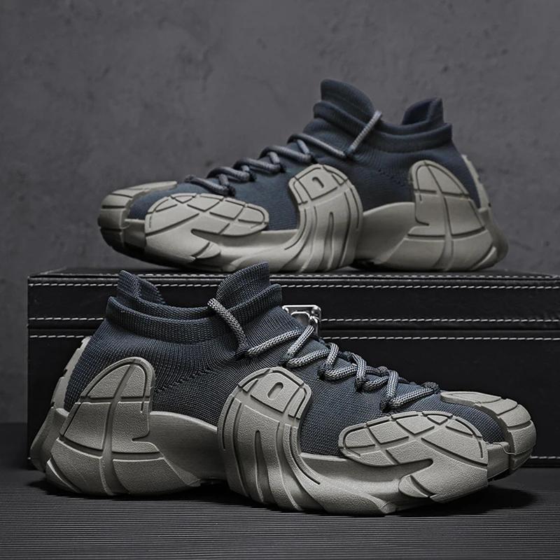 Высокие носки, кроссовки Octopus, дышащая сетка, мужские кроссовки, удобная толстая подошва, спортивная обувь для бега, трендовая обувь для ходьбы