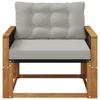 Outdoor Sofa Set Solid Acacia Wood and Textilene Natural