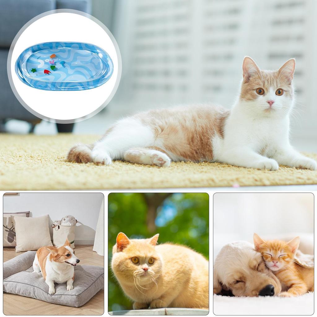 Летний охлаждающий водный матрас для домашних животных, водный матрас, надувной, устойчивый к царапинам, большой, толстый, с текстурой, водный коврик для большой собаки