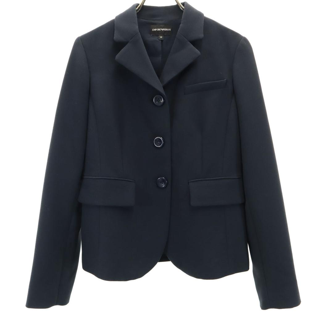 Emporio Armani Long Sleeve Jacket 40 Navy System Women Used