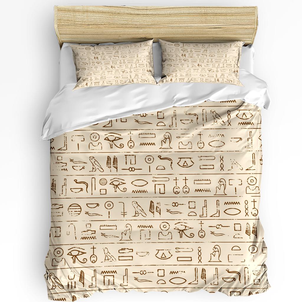 3Pcs Bedding Collection Cleopatra Egyptian Queen Culture Home Textile Duvet Cover Pillow Case Boy Kid Teen Girl Bedding Covers Collection